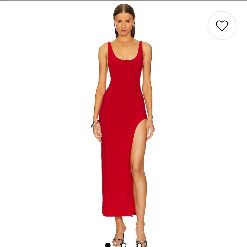 The perfect Valentine’s Day dress! Norma Kamali Marissa wide slit gown.